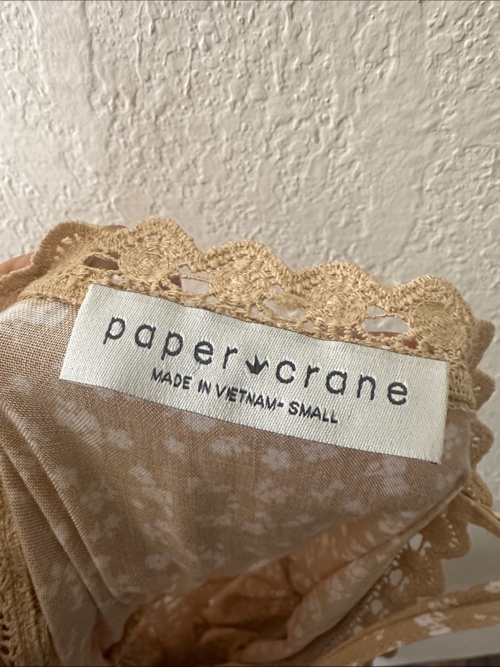 Paper Crane Beige Floral Spaghetti Strap Mini Dress - Picture 9 of 10